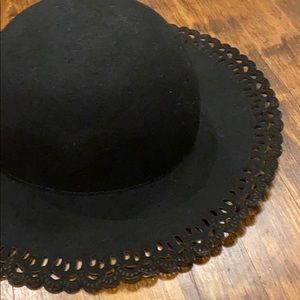 Anthropologie Black Felt Sun Hat